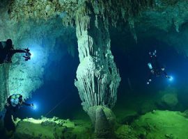 cave diving in belize