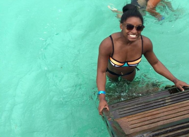 simone biles vacations in belize